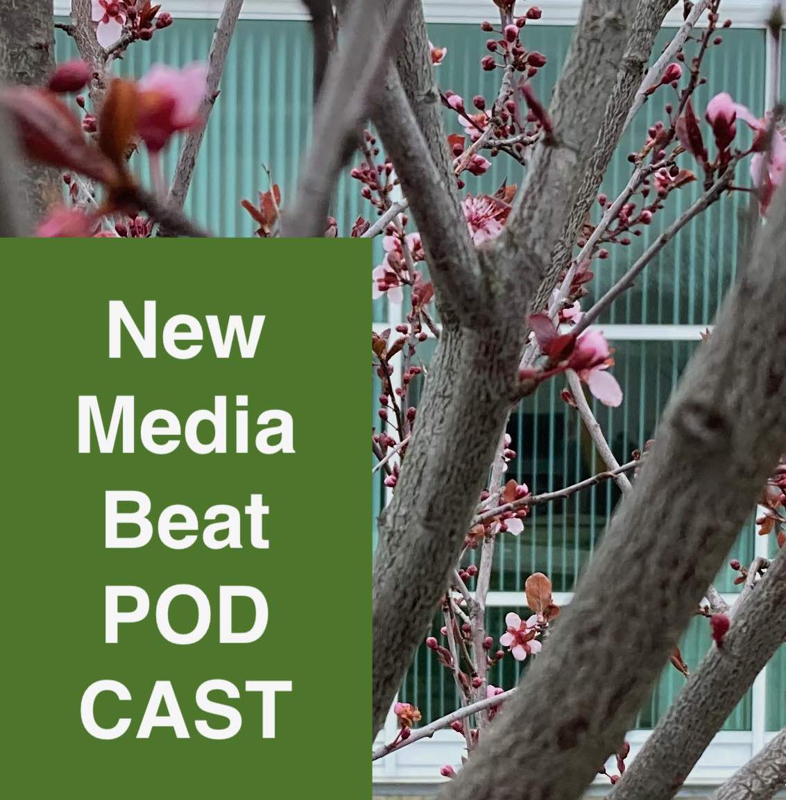 New Media Beat Logo on Budding Branches