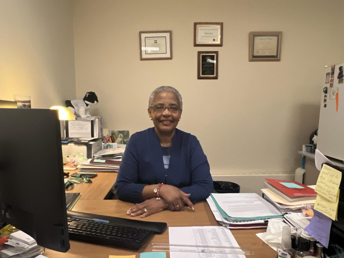 Eliliana Martinez, senior financial aid advisor for the Educational Opportunity Program at SUNY Old Westbury, in her office on April 1, 2026. PHOTO BY: ANGELES NERI